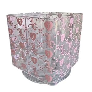 Four Compartment Acrylic Spinner Juicy Couture Pink Makeup Brush